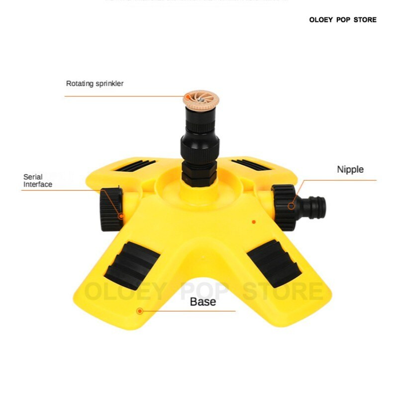 Спринклер за градински тревни площи 360-градусова регулируема разпръскваща дюза Тригеминална тандемна напоителна вода Ротационна система за трева Консумативи