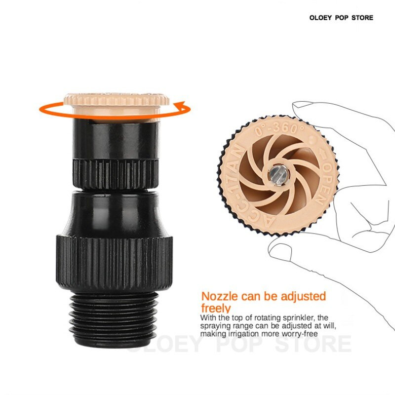 Спринклер за градински тревни площи 360-градусова регулируема разпръскваща дюза Тригеминална тандемна напоителна вода Ротационна система за трева Консумативи