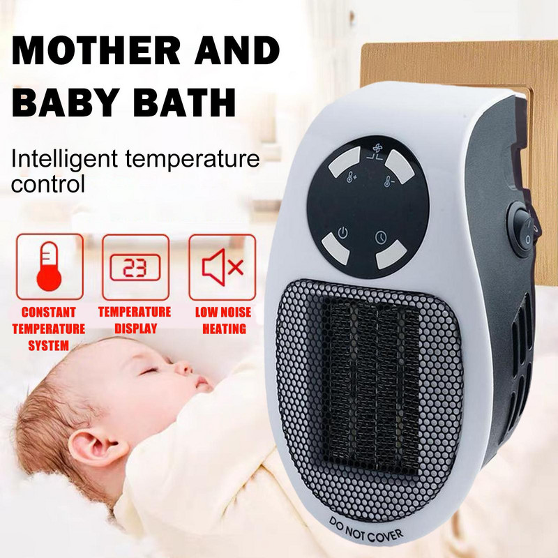 Nešiojamasis elektrinis šildytuvas, prijungiamas prie sieninio šildytuvo kambario šildymo krosnelės, buitinės radiatoriaus nuotolinio šildytuvo 500 W prietaisas namams