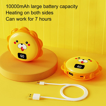 10000mAh Hand Warmer Power Bank Сладко животно Pikachu Shape LED Screen Warmer USB Charging Winter Heat Heater for Girl Women