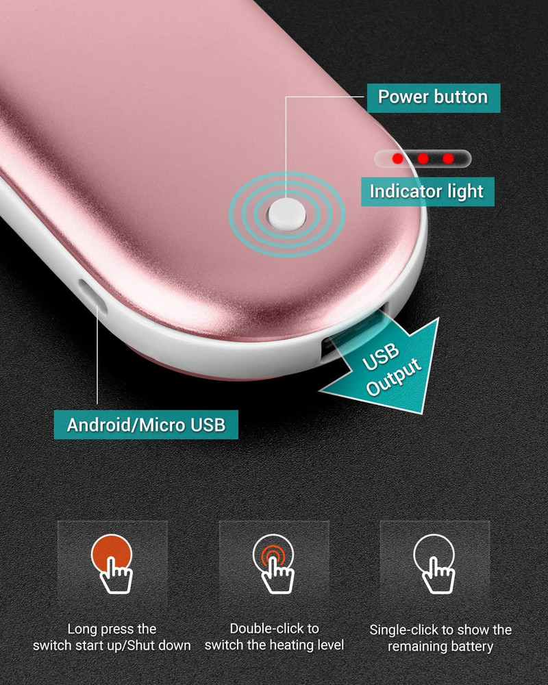 5200mAh Електрически нагревател за ръце USB акумулаторна зимна мобилна зарядна банка Мини електрически нагревател Топли инструменти за зимно отопление