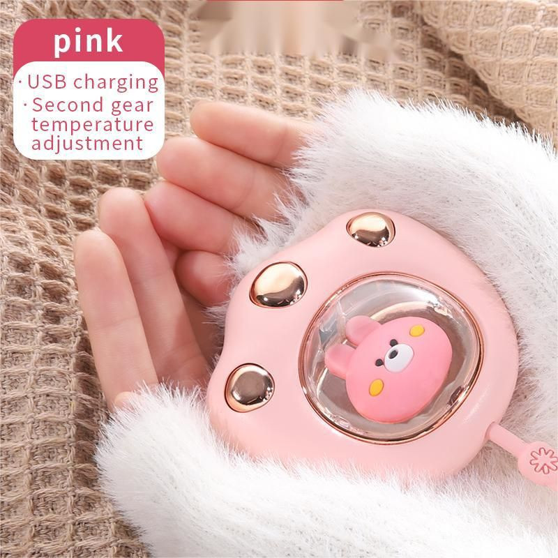 Мини сладък котешки нокът с форма на нагревател за ръце, USB акумулаторен електрически нагревател за ръце за зимата, пътуване на открито, туризъм, използване на захранваща банка