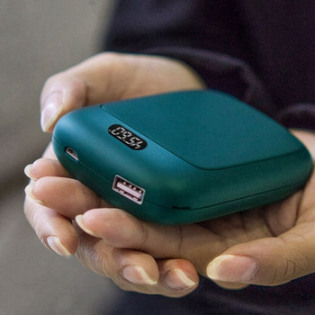 2X акумулаторни нагреватели за ръце, преносим USB електрически нагревател за ръце, джобен нагревател за многократна употреба Power Bank за открито, черен