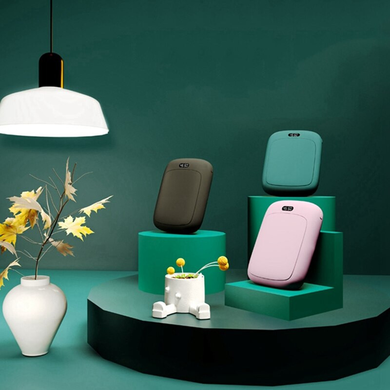 2X акумулаторни нагреватели за ръце, преносим USB електрически нагревател за ръце, джобен нагревател за многократна употреба Power Bank за открито, черен