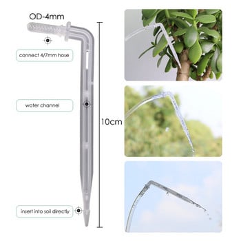 RBCFHI 50-1000PCS 1/4\'\' White Drip Emitter Curved Arrow Transparent Dripper Garden Plant Irrigation Sprinklers for 4/7mm Hose