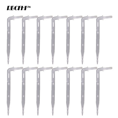 RBCFHI 50-1000PCS 1/4`` White Drip Emitter Curved Arrow Transparent Dripper Garden Plant Irrigation Sprinklers for 4/7mm Hose