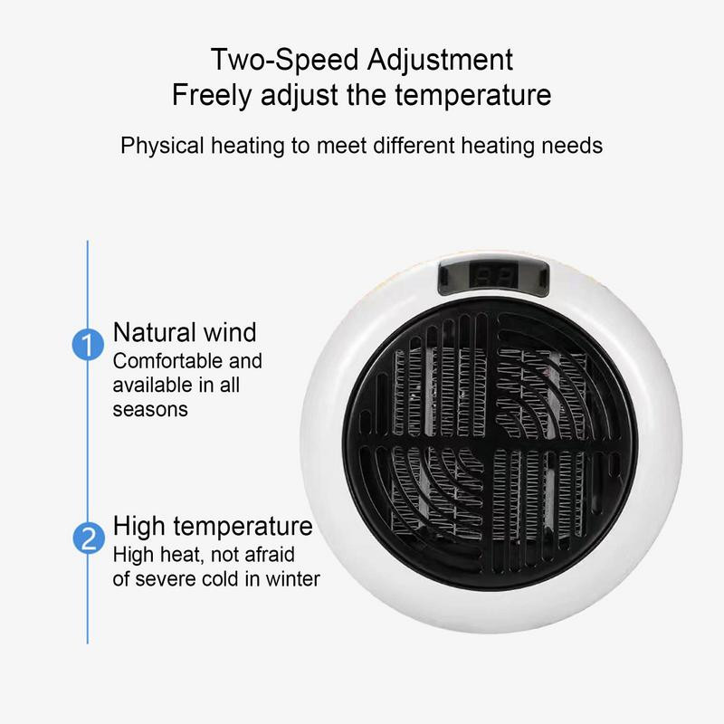 Стенен електрически нагревател 900W Включващ се интелигентен нагревател с регулируем термостат Безопасен енергоспестяващ тих нагревател с малък контакт с