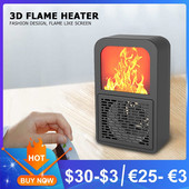 400W 3D θερμαντήρας τζακιού με φλόγα Επιφάνεια εργασίας μίνι ηλεκτρικό θερμαντικό μηχάνημα Χειμερινή σόμπα Καλοριφέρ Ανεμιστήρας ζεστού αέρα για οικιακό γραφείο