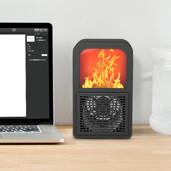 400W 3D θερμαντήρας τζακιού με φλόγα Επιφάνεια εργασίας μίνι ηλεκτρικό θερμαντικό μηχάνημα Χειμερινή σόμπα Καλοριφέρ Ανεμιστήρας ζεστού αέρα για οικιακό γραφείο