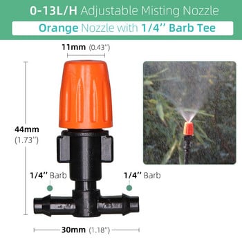 1/4\'\' 3/8\'\' Nozzle Drippers Garden Watering Sprayer Misting Ψεκαστήρες ψεκασμού Ψεκαστήρες στάγδην Σύστημα άρδευσης Εφαρμογή με συνδετήρες