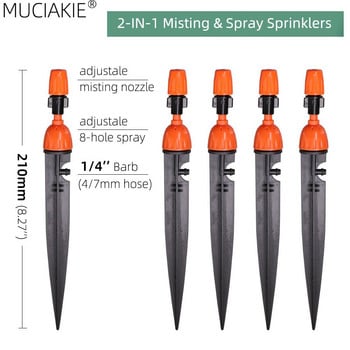 1/4\'\' 3/8\'\' Nozzle Drippers Garden Watering Sprayer Misting Ψεκαστήρες ψεκασμού Ψεκαστήρες στάγδην Σύστημα άρδευσης Εφαρμογή με συνδετήρες