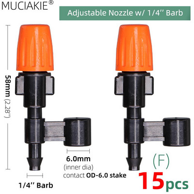 1/4`` 3/8`` Nozzle Drippers Garden Watering Sprayer Misting Ψεκαστήρες ψεκασμού Ψεκαστήρες στάγδην Σύστημα άρδευσης Εφαρμογή με συνδετήρες