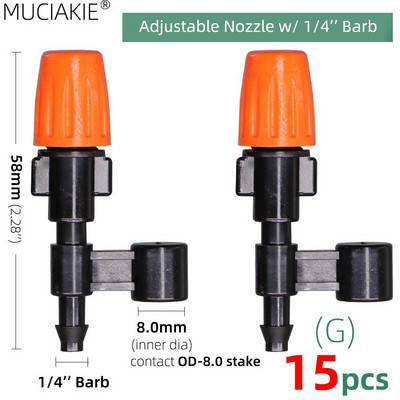 1/4`` 3/8`` Nozzle Drippers Garden Watering Sprayer Misting Ψεκαστήρες ψεκασμού Ψεκαστήρες στάγδην Σύστημα άρδευσης Εφαρμογή με συνδετήρες