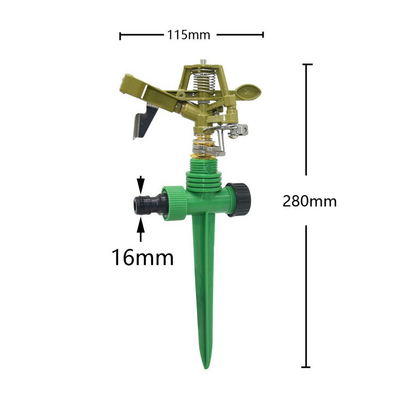 1/2 3/4 инча мъжки метални пулсиращи селскостопански спринклери 360-градусово въртене Рокерни пръскачки за напояване на тревата за напояване на градината