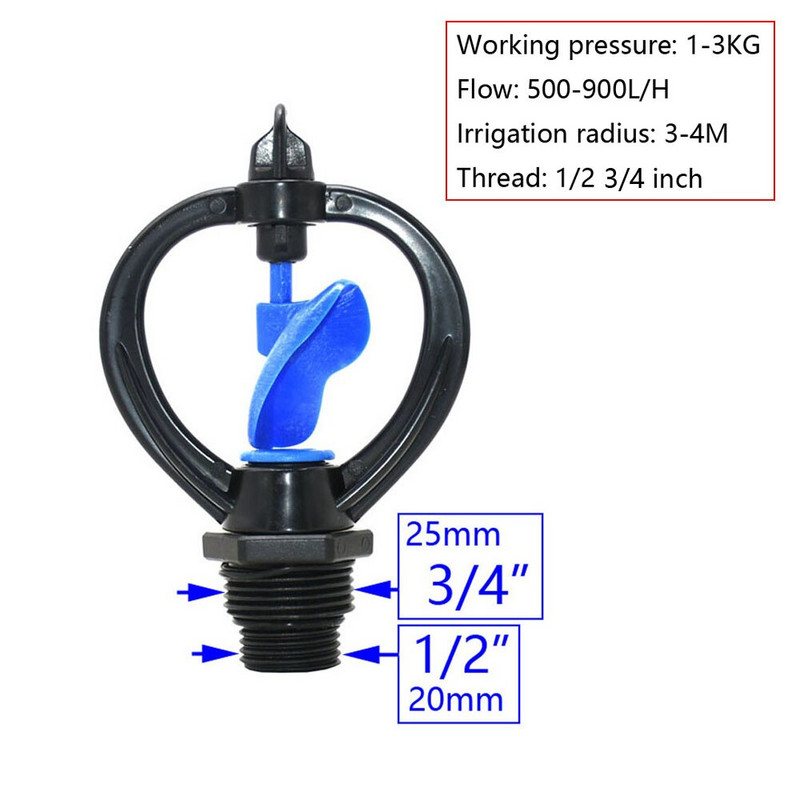 Градинска 360-градусова автоматична въртяща се водна пръскачка с опора Водни пръскачки за напояване на градински тревни площи Градински инструменти