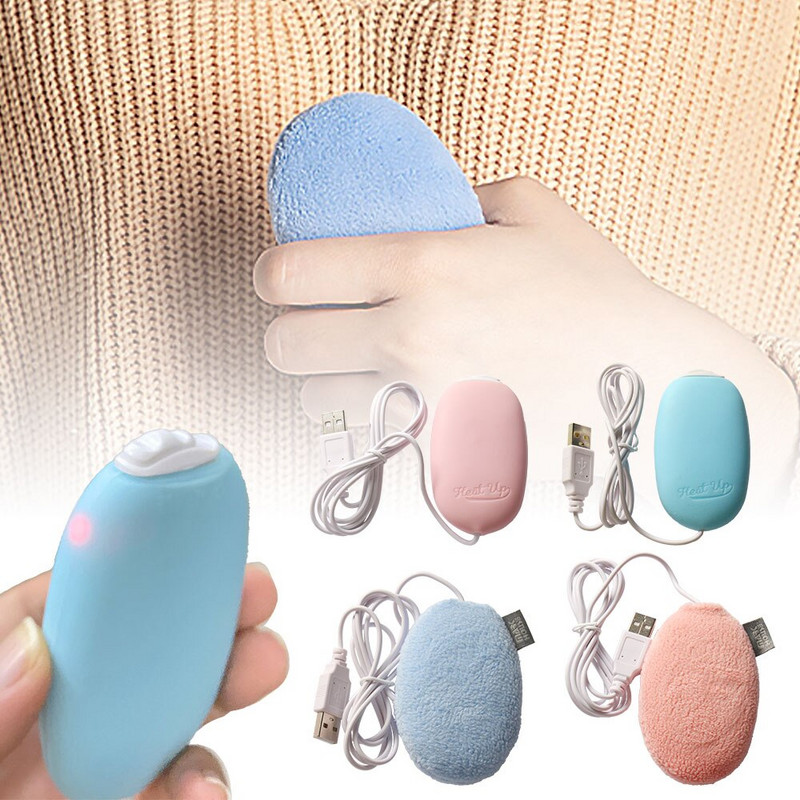 Silikagel plišani USB grijač za ruke, džepni mini grijač, prijenosni dvostrani dvostrani grijač za ruke za višekratnu upotrebu