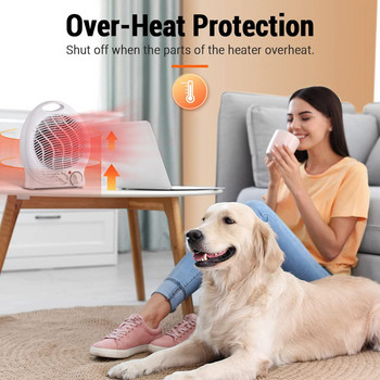 Нагревател за вътрешна употреба Електрически настолен нагревател с термостат Модел за охлаждане и отопление Защита от прегряване на нагревател