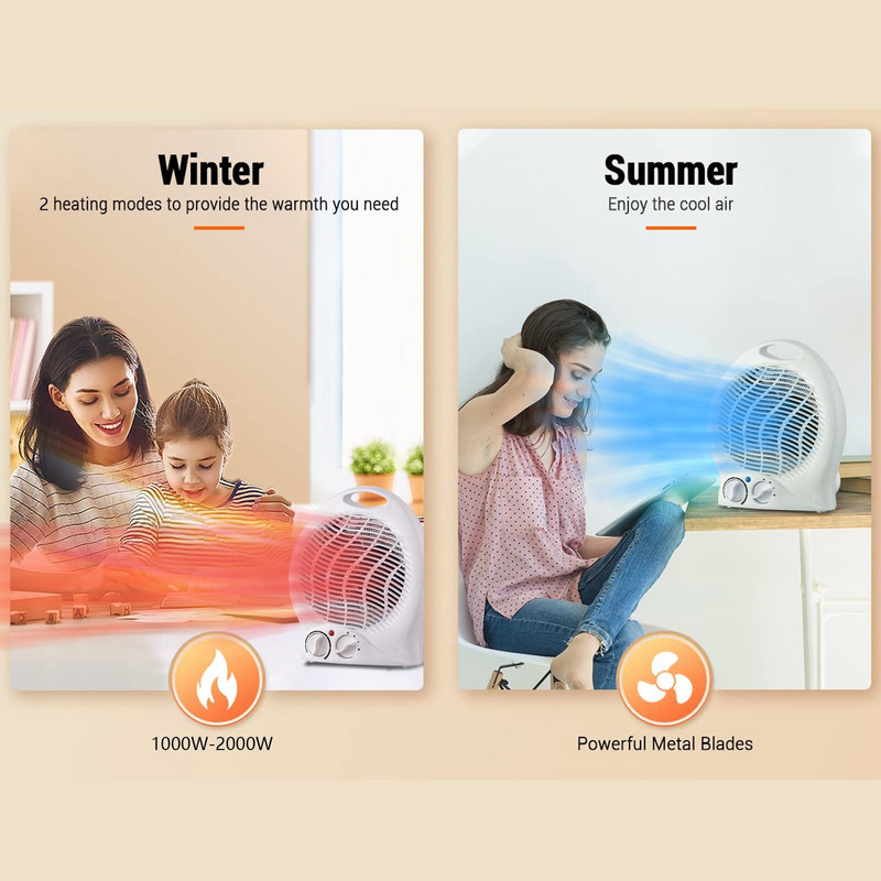 Нагревател за вътрешна употреба Електрически настолен нагревател с термостат Модел за охлаждане и отопление Защита от прегряване на нагревател
