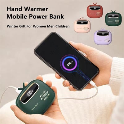 Usb Hand Warmer & Mobile Power Bank Winter Portable Pocket Warmer Rechargeable Quick Heating Hands Warmer Electric Heater 5000mah