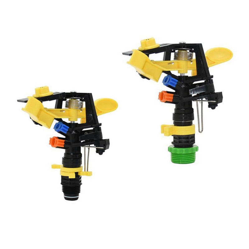 360-градусова въртяща се регулируема градинска въртяща се дюза с 1/2 3/4 резба, двоен изход, люлееща се спринклерна вода, напоителна морава 1 бр.