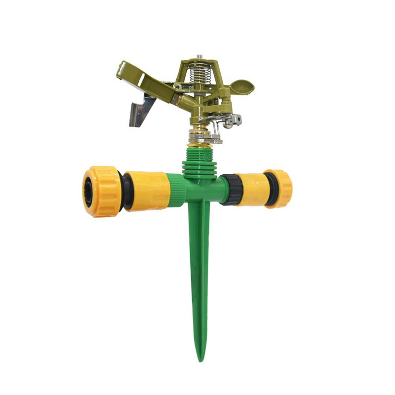 Метален пулсиращ разпръсквач с въртене на 360 градуса разпръсквачи за поливане на трева с опорен шип за градинска напоителна система 1 комплект