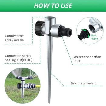 3 Πακέτο 1/2 ίντσας ροής ψευδαργύρου μέσω ψεκαστήρα γκαζόν Βάση ακίδων, ψεκαστήρες ποτίσματος για άρδευση αυλής, γκαζόν και γρασιδιού
