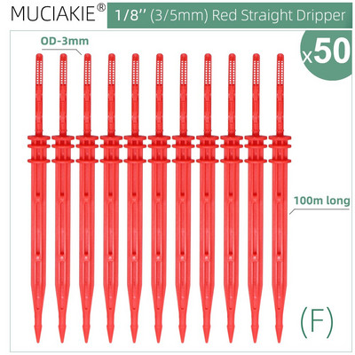 MUCIAKIE 50PCS Green Bend Arrow Dripper Micro Drip Irrigation Kit Watering Saving Emitters for 3/5mm Hose Garden Bonsai