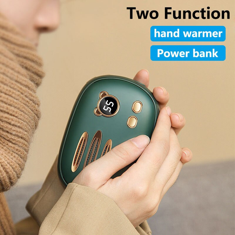 Зимен акумулаторен нагревател за ръце 10000mAh USB нагревател Мини топли ръце Преносим джобен нагревател Нагреватели за ръце 3 нива Регулиране на температурата