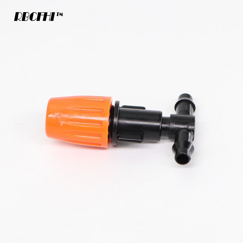 RBCFHI 20PCS Регулируеми дюзи за капково напояване на градината Капкообразуващи дюзи с микропоточна глава за 4/7 mm 1/4 инча тръбен маркуч