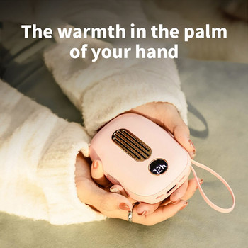 Нагревател за ръце Зареждане Treasure Mini 2 в 1 ​Usb акумулаторна мобилна мощност Цифров дисплей Топъл бебешки подарък за годишна среща