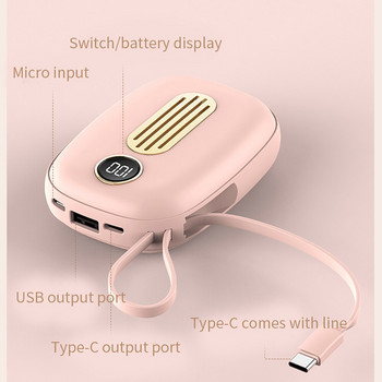 Hand Warmer Charging Treasure Mini 2 in 1 ​Usb Rechargeable Mobile Power Digital Display Δώρο Ετήσιας Συνάντησης Εταιρείας για ζεστό μωρό