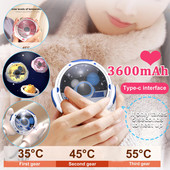 3600Mah Astronaut Hand Warmer 3-Gears Cute Mini Hand Heater USB Επαναφορτιζόμενη Μηχανή Θέρμανσης Χεριών για Χειμώνα σε εξωτερικούς χώρους 35 ℃~55 ℃