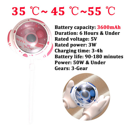 3600Mah Astronaut Hand Warmer 3-Gears Cute Mini Hand Heater USB Επαναφορτιζόμενη Μηχανή Θέρμανσης Χεριών για Χειμώνα σε εξωτερικούς χώρους 35 ℃~55 ℃