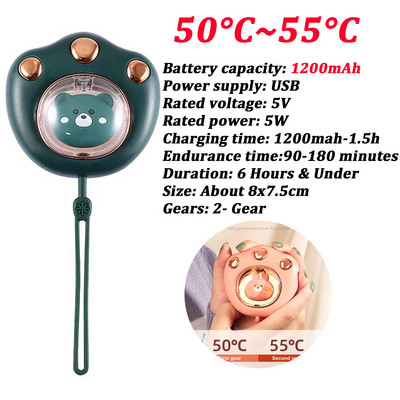 3600Mah Astronaut Hand Warmer 3-Gears Cute Mini Hand Heater USB Επαναφορτιζόμενη Μηχανή Θέρμανσης Χεριών για Χειμώνα σε εξωτερικούς χώρους 35 ℃~55 ℃