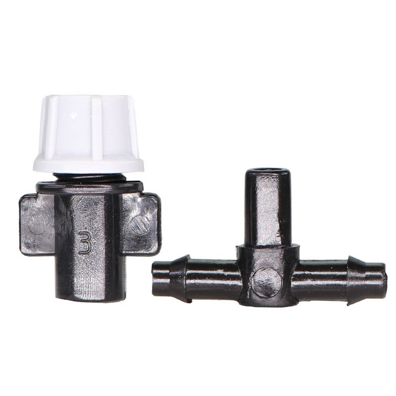 20PCS Регулируем градински капково напояване Дюзи за замъгляване Капково напояване Пръскачка Разпръскваща пръскачка с конектор за тройник