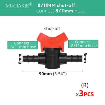 Εύκαμπτος σωλήνας 8/11 mm σε 4/7 mm 3/8 ιντσών έως 1/4 ιντσών με αγκαθωτό μπλουζάκι με ίσιο αγκώνα βύσματα βύσματα σύνδεσης 8/11 mm 4/7 mm Hose Garden