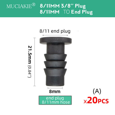 8/11 mm līdz 4/7 mm šļūtene 3/8 collu līdz 1/4 collu dzeloņstieņa bloķēšanas tēja taisna elkoņa gala kontaktdakšas savienotājs Pievienojiet 8/11 mm 4/7 mm šļūteni dārzam