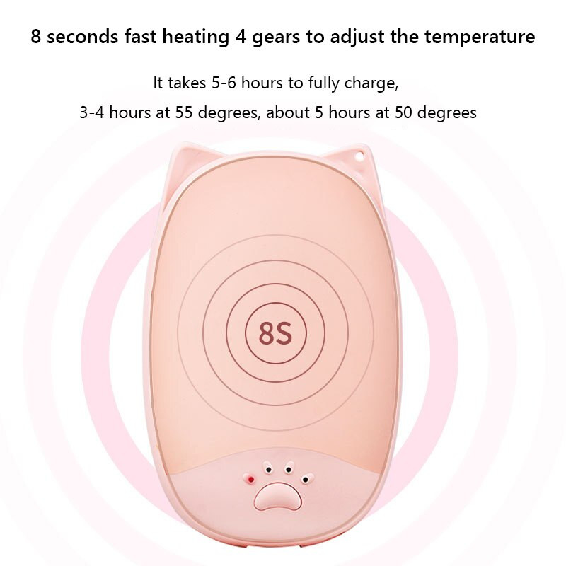 2 в 1 Малък нагревател за ръце DC 5V 2A 3000mAh Преносим джобен зимен нагревател USB зареждане Котешки нокът Мобилен нагревател за ръце Power Bank