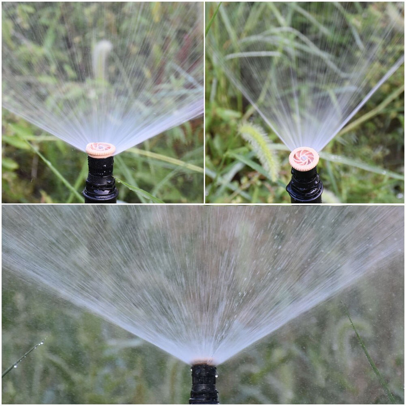 Водна пръскачка с 1/2 инча резба Пластмасова опора 0-360 градуса Регулируема дюза за земеделска градина Поливане и напояване