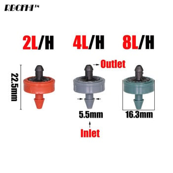 200PCS 2L 4L 8L/H Капкомер за компенсиране на налягането Agricultura Напояване Емитер Градински капков за 1/4\' PE маркуч Поливане на оранжерии