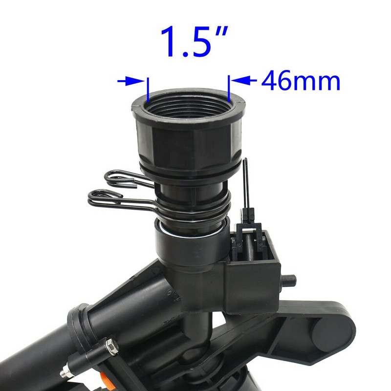 Градинско напояване 1,5-инчов спринклер с вътрешна резба с дълга дистанция на пръскане с 4 бр. Дюзи Глава Пистолет за поливане с голям диапазон на покритие