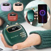 Winter Mini φορητοί θερμαντήρες χεριών USB Mobile Power Bank Επαναφορτιζόμενος θερμαντήρας χεριών Ψηφιακή οθόνη τσέπη Χαριτωμένο δώρο για παιδιά