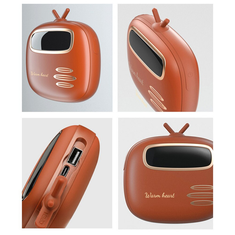 Зимни мини преносими USB нагреватели за ръце Мобилна захранваща банка Акумулаторен нагревател за ръце Джоб за цифров дисплей Сладък нагревател за ръце Подарък за дете