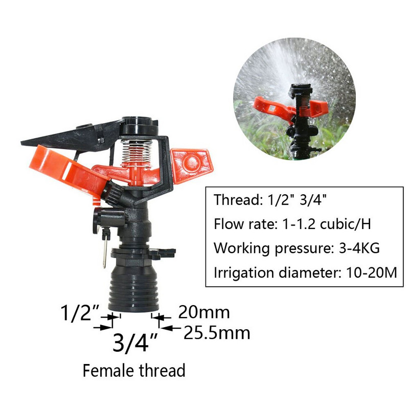 Vrtne prskalice za zalijevanje travnjaka koje se okreću od 360 stupnjeva s plastičnim šiljkom za umetanje u tlo, automatska raspršivačica za navodnjavanje.