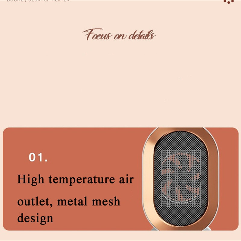 Φορητό ηλεκτρικό θερμαντήρα 1200W Κεραμικό PTC Επιτραπέζιο θερμαντήρα 3S Γρήγορη θέρμανση Οικιακό καλοριφέρ Απομακρυσμένο θερμαντικό μηχάνημα για το σπίτι