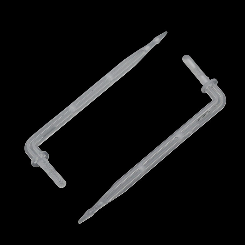 4 мм извита стрелка за капкообразуване 4/7 мм маркуч интерфейс стрелка капкообразувател градинска ферма селско стопанство микро капково напояване спринклер 300 бр.