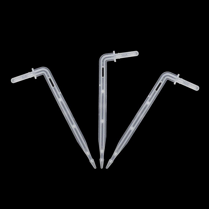 4 мм извита стрелка за капкообразуване 4/7 мм маркуч интерфейс стрелка капкообразувател градинска ферма селско стопанство микро капково напояване спринклер 300 бр.