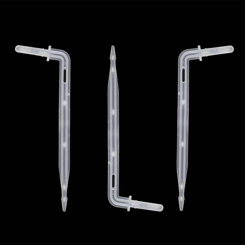 4 мм извита стрелка за капкообразуване 4/7 мм маркуч интерфейс стрелка капкообразувател градинска ферма селско стопанство микро капково напояване спринклер 300 бр.