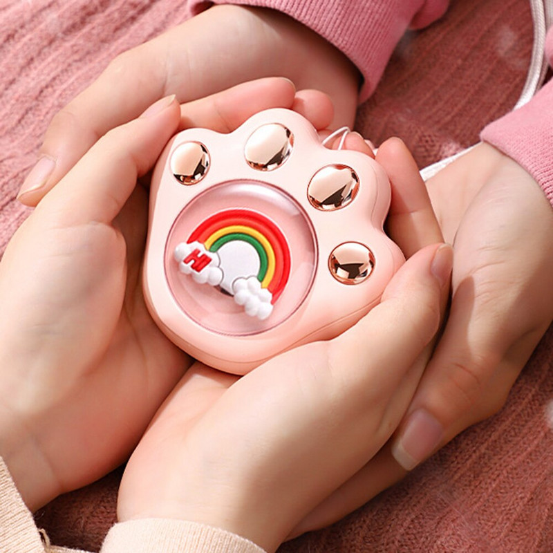 Преносим мини електрически нагревател за ръце Сладък нагревател за ръце във формата на котешки нокът USB акумулаторен джобен електрически нагревател за ръце Зимен нагревател