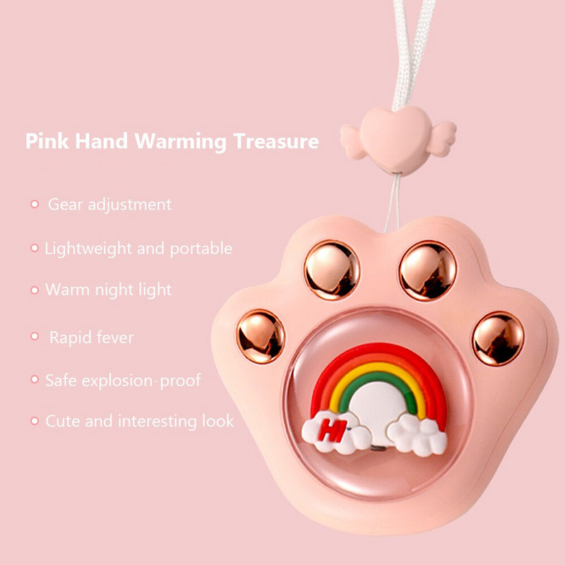 Преносим мини електрически нагревател за ръце Сладък нагревател за ръце във формата на котешки нокът USB акумулаторен джобен електрически нагревател за ръце Зимен нагревател